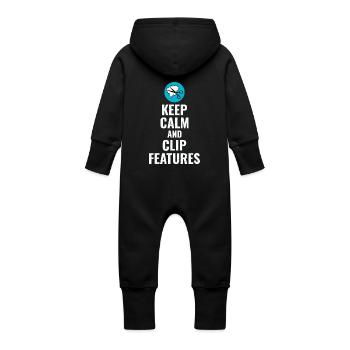 GIS Mapping Data Clip Features Spatial Geoinfo - Baby Organic Sweat Overalls With Hood - black - Back