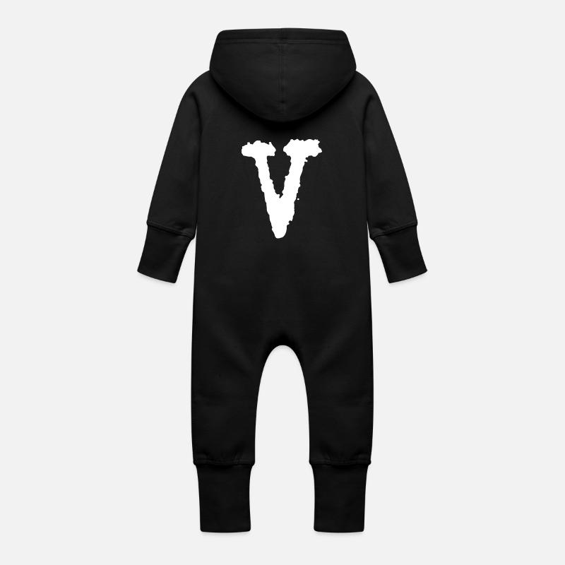 V - Grenouillère à capuche bio en molleton Bébé - noir