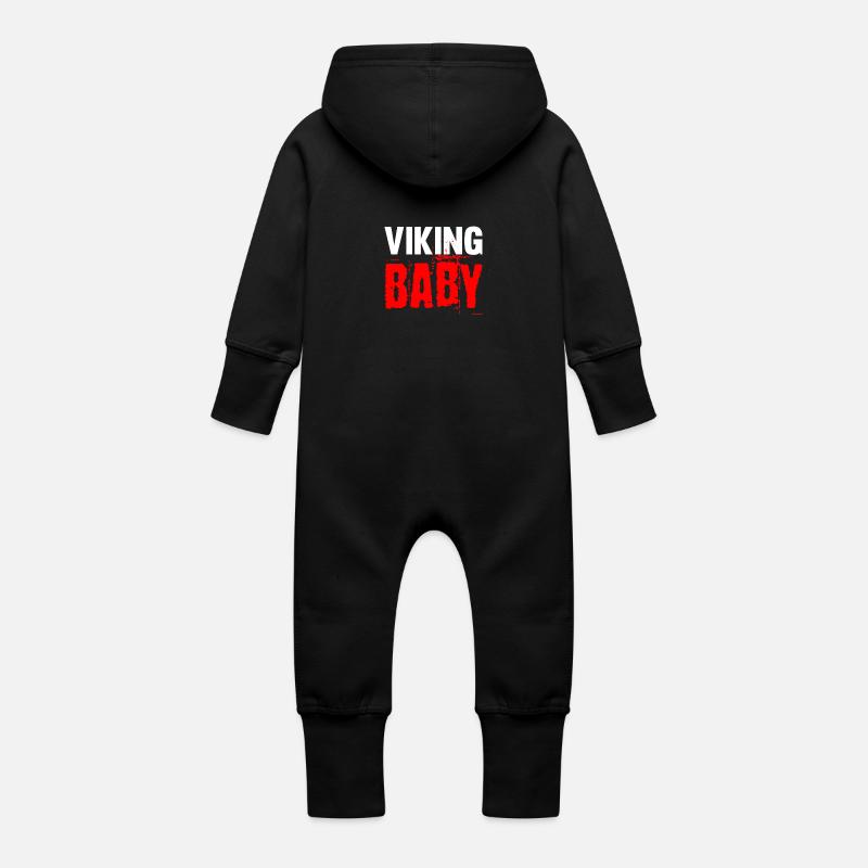Viking Bébé - Grenouillère à capuche bio en molleton Bébé - noir