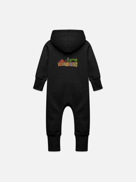 Benno - Baby Bio Sweat Overall mit Kapuze - Schwarz