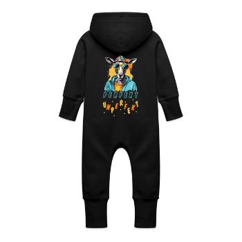 PERFEKT UNPERFEKT - Tierisch Cool - Baby Bio Sweat Overall mit Kapuze - Schwarz - Hinten