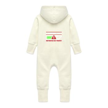 Erreur 404 motivation non trouvée,Geek,Gamer - Grenouillère à capuche bio en molleton Bébé - vanille - Dos