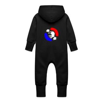 firefighter from France - Baby Organic Sweat Overalls With Hood - black - Back