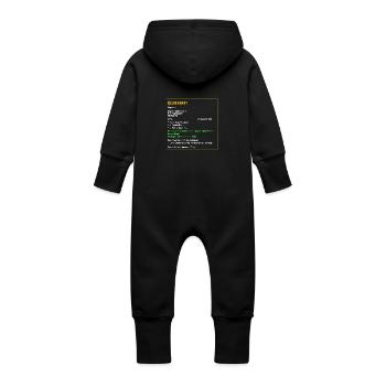 Legendaeres Heldenbaby Legendaer Baby Held PC Zock - Baby Bio Sweat Overall mit Kapuze - Schwarz - Hinten