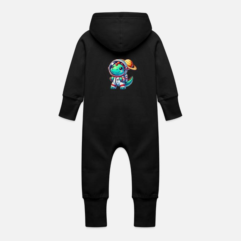 Cosmo Dino - Grenouillère à capuche bio en molleton Bébé - noir