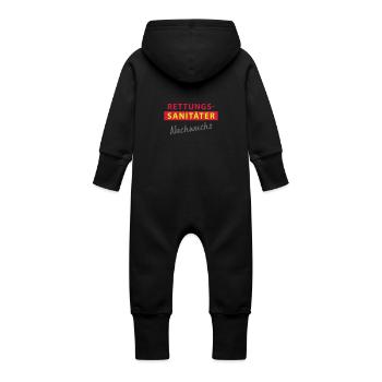 Rettungssanitäter Nachwuchs - Baby Bio Sweat Overall mit Kapuze - Schwarz - Hinten