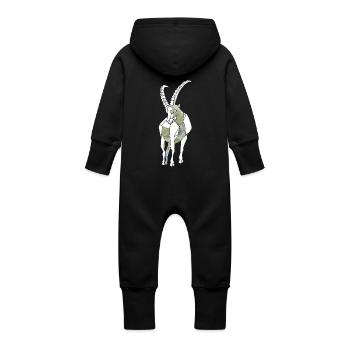 Polygon Capricorn - Grenouillère à capuche bio en molleton Bébé - noir - Dos
