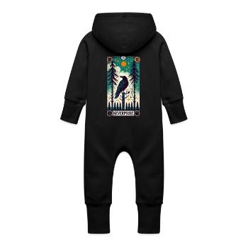 Nimmermehr Rabe - Baby Bio Sweat Overall mit Kapuze - Schwarz - Hinten