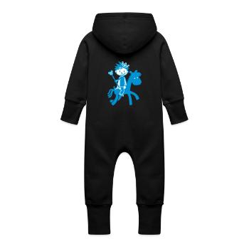 Kleiner Prinz - Little Prince - Baby Organic Sweat Overalls With Hood - black - Back
