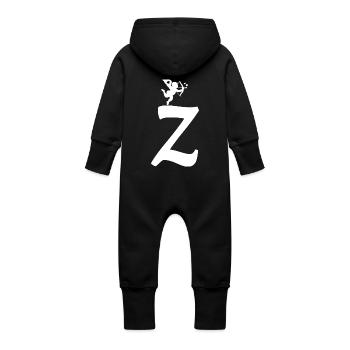 Z - Grenouillère à capuche bio en molleton Bébé - noir - Dos