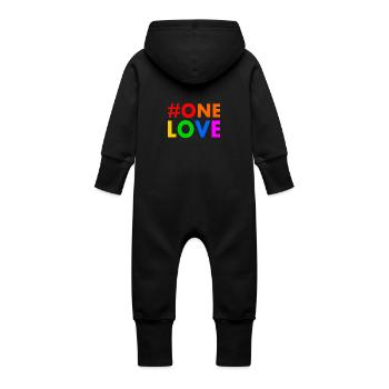 One love - Baby Bio Sweat Overall mit Kapuze - Schwarz - Hinten