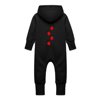 marienkäfer / ladybug / ladybird - Baby Bio Sweat Overall mit Kapuze - Schwarz - Hinten