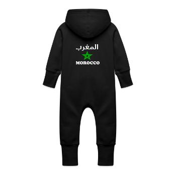 Le maroc - Grenouillère à capuche bio en molleton Bébé - noir - Dos