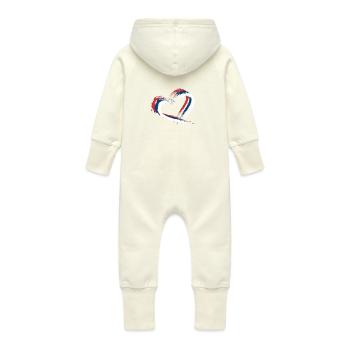 Drapeau de la Serbie - Grenouillère à capuche bio en molleton Bébé - vanille - Dos