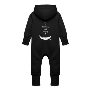 Alice verrückt Katze - Baby Bio Sweat Overall mit Kapuze - Schwarz - Hinten