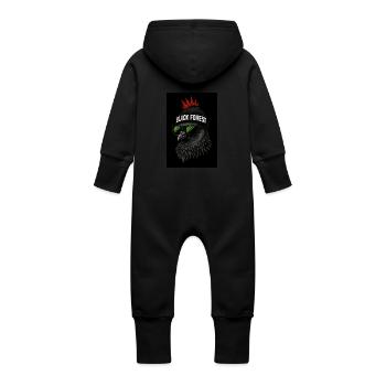 BLACK Forest - Schwarzwald - Baby Bio Sweat Overall mit Kapuze - Schwarz - Hinten