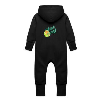 fraîchement pressé - Grenouillère à capuche bio en molleton Bébé - noir - Dos