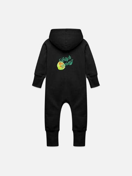 fraîchement pressé - Grenouillère à capuche bio en molleton Bébé - noir