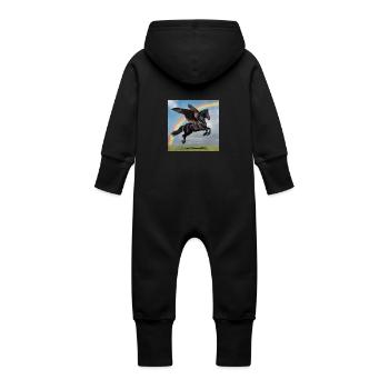 Pégase arc-en-ciel - Grenouillère à capuche bio en molleton Bébé - noir - Dos