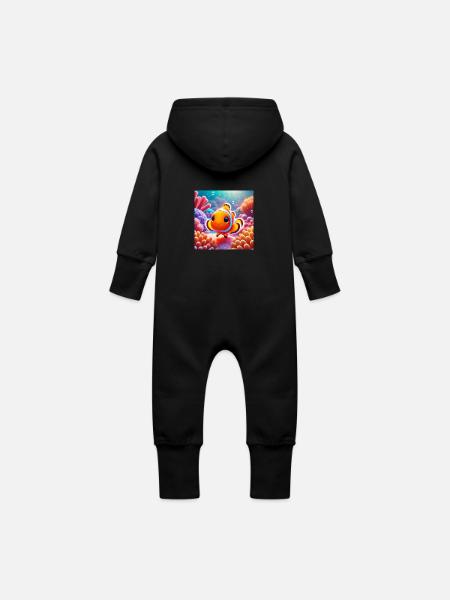 Clownfisch - Baby - Baby Bio Sweat Overall mit Kapuze - Schwarz