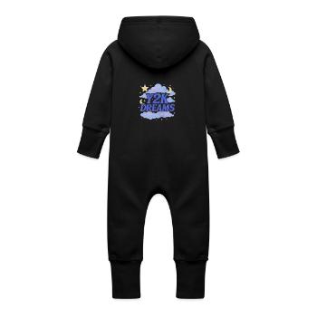Nuages de mode Y2k - Grenouillère à capuche bio en molleton Bébé - noir - Dos