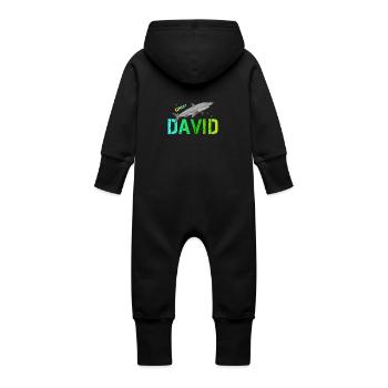 David - Baby Bio Sweat Overall mit Kapuze - Schwarz - Hinten