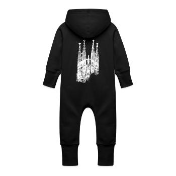 Barcelona Sagrada Familia Spanien I Love Barcelona - Baby Bio Sweat Overall mit Kapuze - Vanille-Milchshake - Hinten