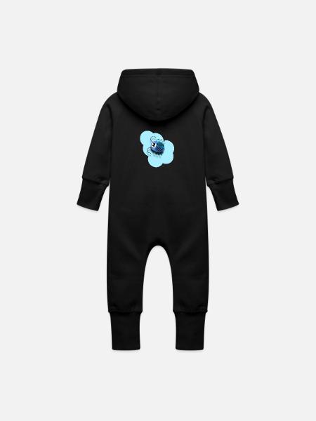 auf Wolke - Baby Bio Sweat Overall mit Kapuze - Schwarz