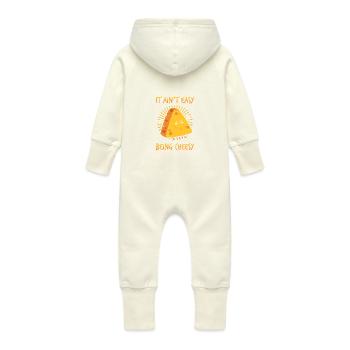 Fromage Il n’est pas facile d’être ringard. - Grenouillère à capuche bio en molleton Bébé - vanille - Dos