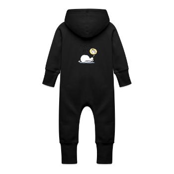 Fat Unicorn - Baby Bio Sweat Overall mit Kapuze - Schwarz - Hinten