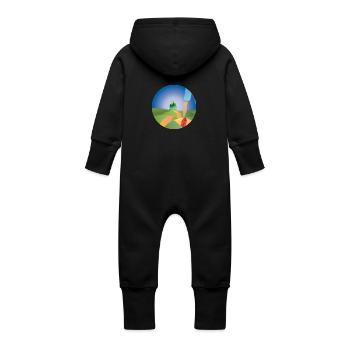 Folge dieser Straße! - Baby Bio Sweat Overall mit Kapuze - Schwarz - Hinten