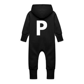 P - Baby Bio Sweat Overall mit Kapuze - Schwarz - Hinten