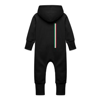 viva italia - Grenouillère à capuche bio en molleton Bébé - noir - Dos