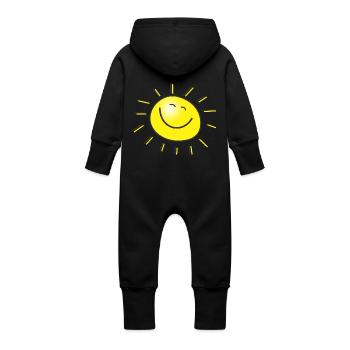 soleil arc-en-ciel nuages soleil météo cloud50 - Grenouillère à capuche bio en molleton Bébé - noir - Dos