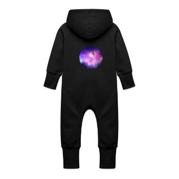 space-020 - Grenouillère à capuche bio en molleton Bébé - noir - Dos
