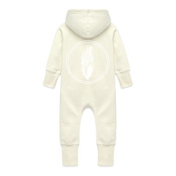 Corn symbol - Baby Organic Sweat Overalls With Hood - vanilla - Back