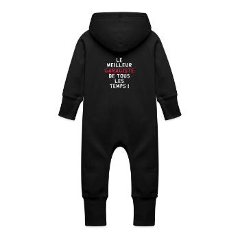 Mécano / Garagiste / Garage / Voiture / Mécanicien - Grenouillère à capuche bio en molleton Bébé - noir - Dos