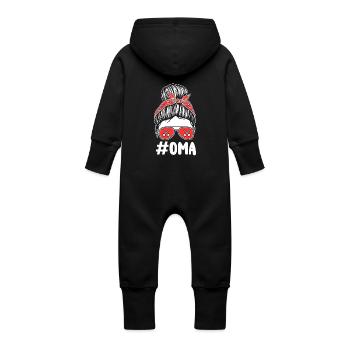 Fechter Oma Fechten - Baby Bio Sweat Overall mit Kapuze - Vanille-Milchshake - Hinten