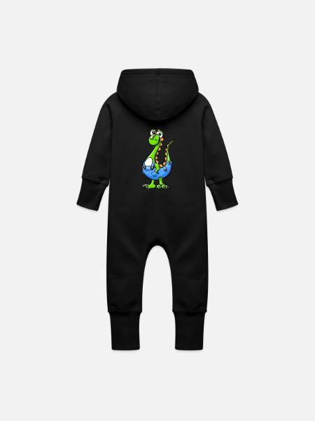 M. Dino - Grenouillère à capuche bio en molleton Bébé - noir