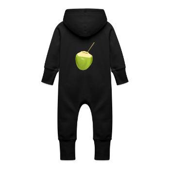 lait de coco - Grenouillère à capuche bio en molleton Bébé - vanille - Dos