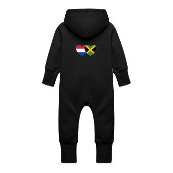 Holland Jamaika Flagge Herz - Baby Bio Sweat Overall mit Kapuze - Vanille-Milchshake - Hinten
