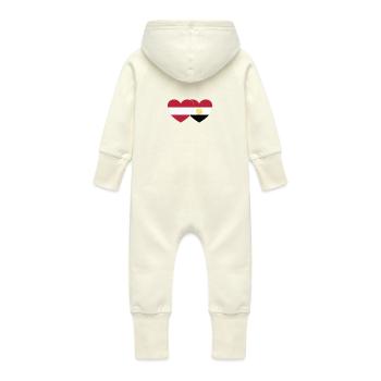Österreich Ägypten Flagge Herz - Baby Bio Sweat Overall mit Kapuze - Vanille-Milchshake - Hinten