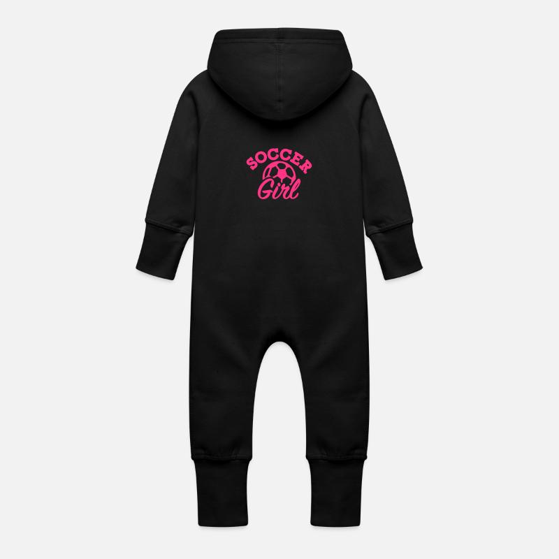 Soccer - Grenouillère à capuche bio en molleton Bébé - noir