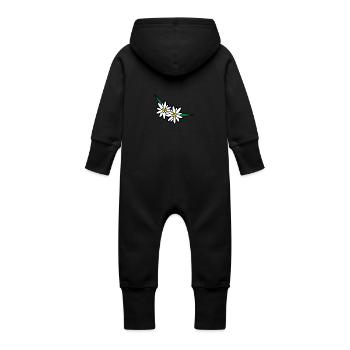 Blumen und Kräuter: Edelweiss - Baby Organic Sweat Overalls With Hood - black - Back