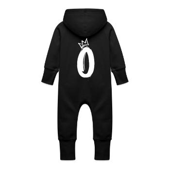 O - Baby Organic Sweat Overalls With Hood - black - Back