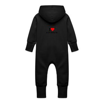 I love Australia - Baby Bio Sweat Overall mit Kapuze - Schwarz - Hinten