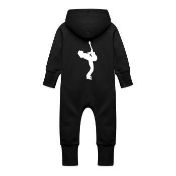guitar player - Baby Bio Sweat Overall mit Kapuze - Schwarz - Hinten