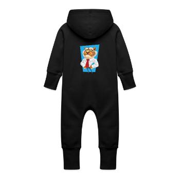 tiger im Anzug - Baby Bio Sweat Overall mit Kapuze - Schwarz - Hinten