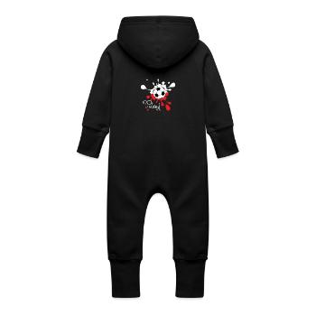 Football Pologne Couleur splash Coupe du monde WC Coupe du monde - Grenouillère à capuche bio en molleton Bébé - vanille - Dos