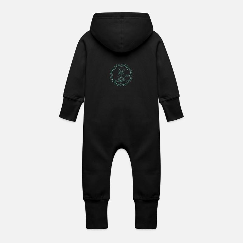 little rabbit - Baby Bio Sweat Overall mit Kapuze - Schwarz